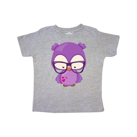 

Inktastic Valentine s Day Owl Purple Owl Glasses Hearts Gift Toddler Boy or Toddler Girl T-Shirt
