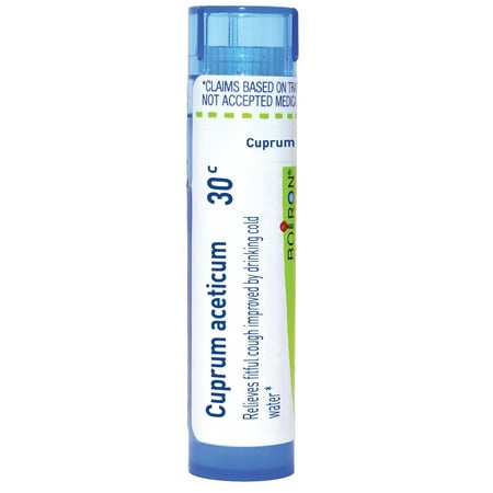 Boiron Cuprum Aceticum 30C, Homeopathic Medicine for Fitful Cough Improved By Drinking Cold Water, 80 Pellets