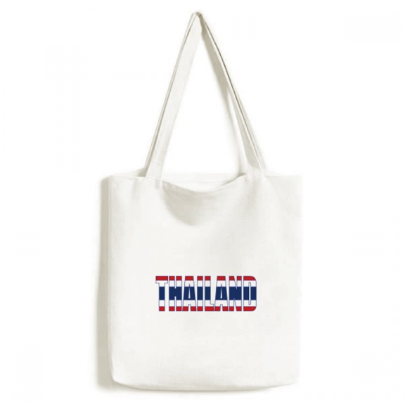 Thailand Country Flag Name Tote Canvas Bag Shopping Satchel Casual Handbag