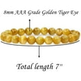 thumbnail image 2 of Natural AAA Gold Tiger Eye Gemstone 8mm Round Beads Stretch Bracelet 7" Unisex, 2 of 5