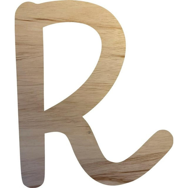 Unfinished Wooden Letter R, Paintable 12'' Tall Wood Craft Letter, Wall Hanging Shape