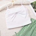 thumbnail image 5 of Fesfesfes Childrens Cute Sleeveless Top Stripe Pants Set Toddler Wide Leg Pants Trousers Round Neck Tank Top Shirt Outfit Summer Casual Short Sleeve Blouse Two Piece Set for Kids(Green,4-5 Years), 5 of 8