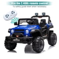 thumbnail image 4 of YOFE Kids Ride on Truck Toy for 3-6 Ages, 12V Ride on Car with Remote Control, 3 Speeds, Soft Start, Music, LED Lights, Battery Powered 4 Wheels Ride on Toy Vehicle for Kids Birthday Gift, Blue, D1295, 4 of 13