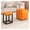 Orange, variant on Leather Seating Cube 5 in 1 Makeup Stool with Swivel Casters Stackable Sofa Chair Nesting Ottoman Stool Movable Footstool Dressing Chair for Living Room