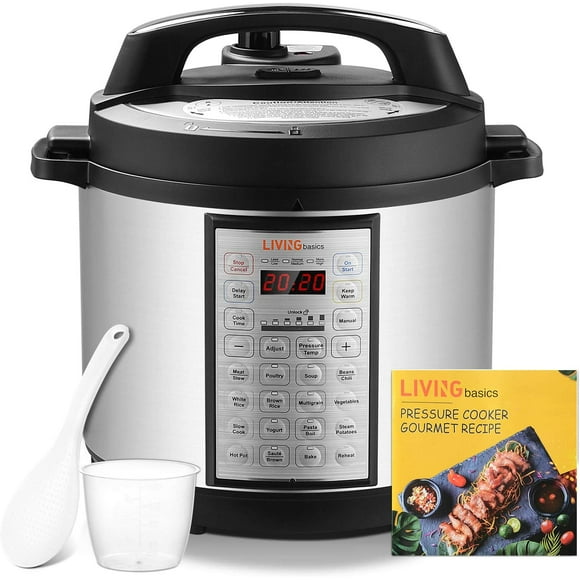 6 Quart Electric Pressure Cooker, 18-in-1 Programmable Rice Cooker Stainless Inner Container