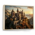 thumbnail image 2 of Designart "Glow Warm Castles Golden art painting" Architecture Floater Framed Wall Decor, 2 of 7