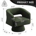 thumbnail image 3 of CRERIYO 360° Swivel Barrel Accent Chairs Set of 2, Oversized Soft Teddy Velvet Armchairs for Living Room and Bedroom, Green, 3 of 13