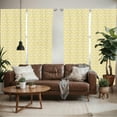 thumbnail image 2 of Ambesonne Geometric Window Curtains, Triangles Arcs Doodle, Each 28" W x 84" L, Pale Earth Yellow White, 2 of 5
