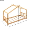 thumbnail image 4 of Natural Twin Size Platform Bed With House Theme. Construction For Bedroom Use In Design. Pine And . Spacious Furniture, 4 of 5
