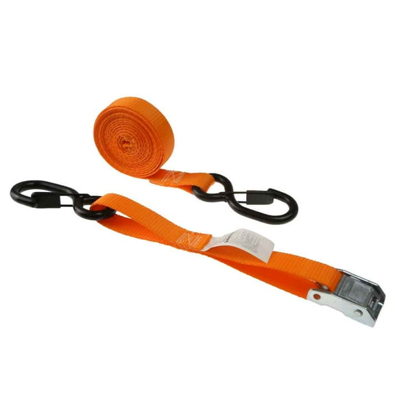 1 x 10' Orange Cam Strap W/ S-Hook and Keeper
