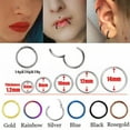 thumbnail image 2 of HOOUN 100% Titanium Hinged Segment Ring Hoop Ear Lip Nose Piercing Septum Cliker-Silver-6 mm-16g (1.2 mm), 2 of 6