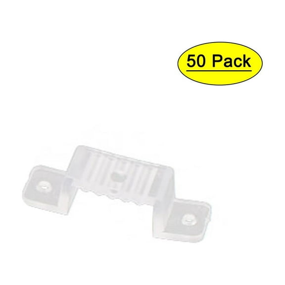 18mm x 8mm Plastic LED Light Strip Fixing Mounting Bracket Clear 50pcs