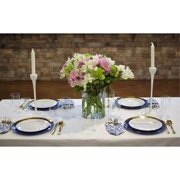 Crown Display™ Wedding Plate Combo Plastic Dinner Plates , Includes 20 Premium Disposable 10 Main Course Plates, 20 Salad/Dessert 8 Plates - Glam Design