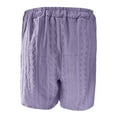 thumbnail image 5 of LIIPEE Men Casual Shorts Solid Color Loose Fit Elastic Waist Drawstring Jacquard Shorts With Pockets Male Stylish Hiking Shorts,Purple,Xxxl, 5 of 5