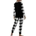 thumbnail image 3 of Gvmfive Women 2 Pcs Pajama Set Plaid Long Sleeve Sleepwear Tops and Pants, 3 of 7
