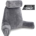 thumbnail image 4 of Husband Pillow Medium Cover Only Dark Grey, Cozy Microfiber Bed Rest Pillow Cover with Arms - Array of Colors - Generous Side and Back Pockets - Perfect Fit for Your Favorite Comfy Reading Pillow, 4 of 5