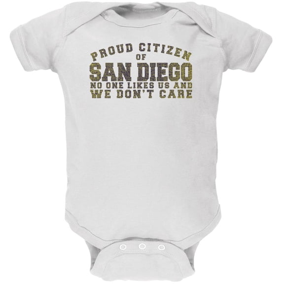 Proud No One Likes San Diego White Soft Baby One Piece - 9-12 months