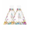 thumbnail image 2 of Pastoral Style Flowers Plants Hand Towel Hanging Cloth Quick Dry Absorbent Towel Kitchen Hanging Towel Cleaning Rag, 2 of 6