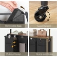 thumbnail image 5 of Laundry Hamper, Laundry Sorter 5 Section, Rolling Laundry Basket, Laundry Sorter with Hanging Bar, Hampers for Laundry, Laundry Basket Organizer for Laundry Room, Rustic Brown LS57BR, 5 of 18