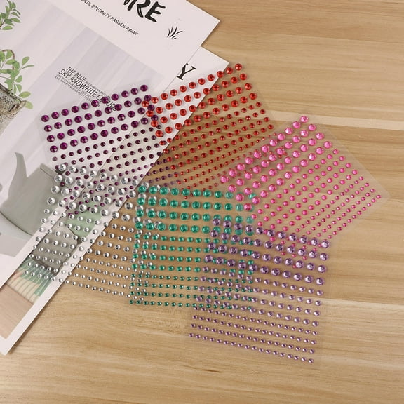 GOOHOCHY Rhinestone Stickers for Crafts Self Adhesive Acrylic Crystal Gems Assorted Colors for Decoration Various Sizes