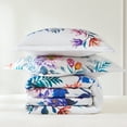 thumbnail image 4 of Lush Decor Fantasia Cotton Duvet Cover 3 Piece Set Full/ Queen Teal & Blue - Floral Duvet - Tropical Bedding Set - Bird Print - Modern Maximalist Decor, 4 of 11