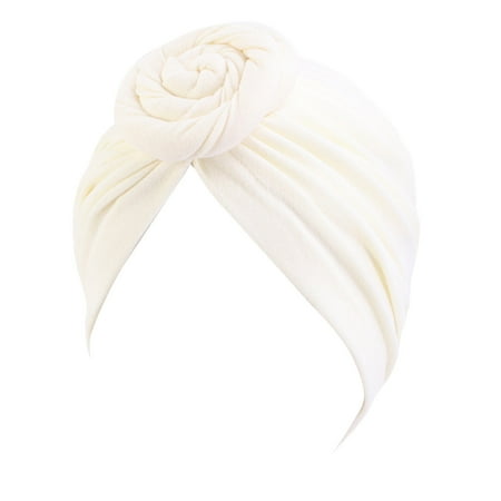 Hontri Head Scarf Women Head Scarf Hat Cap Hair Scarf Turban Head Wrap Turban Hats Headwear Chemo Headwear for Women White