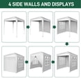 thumbnail image 5 of IVV 6.5x6.5ft Canopy Tent, Outdoor Shelter Folding Canopy with 4 Side Walls and Carry Bag for Commercial Events, Party, Backyard BBQ, Camping (White), 5 of 9