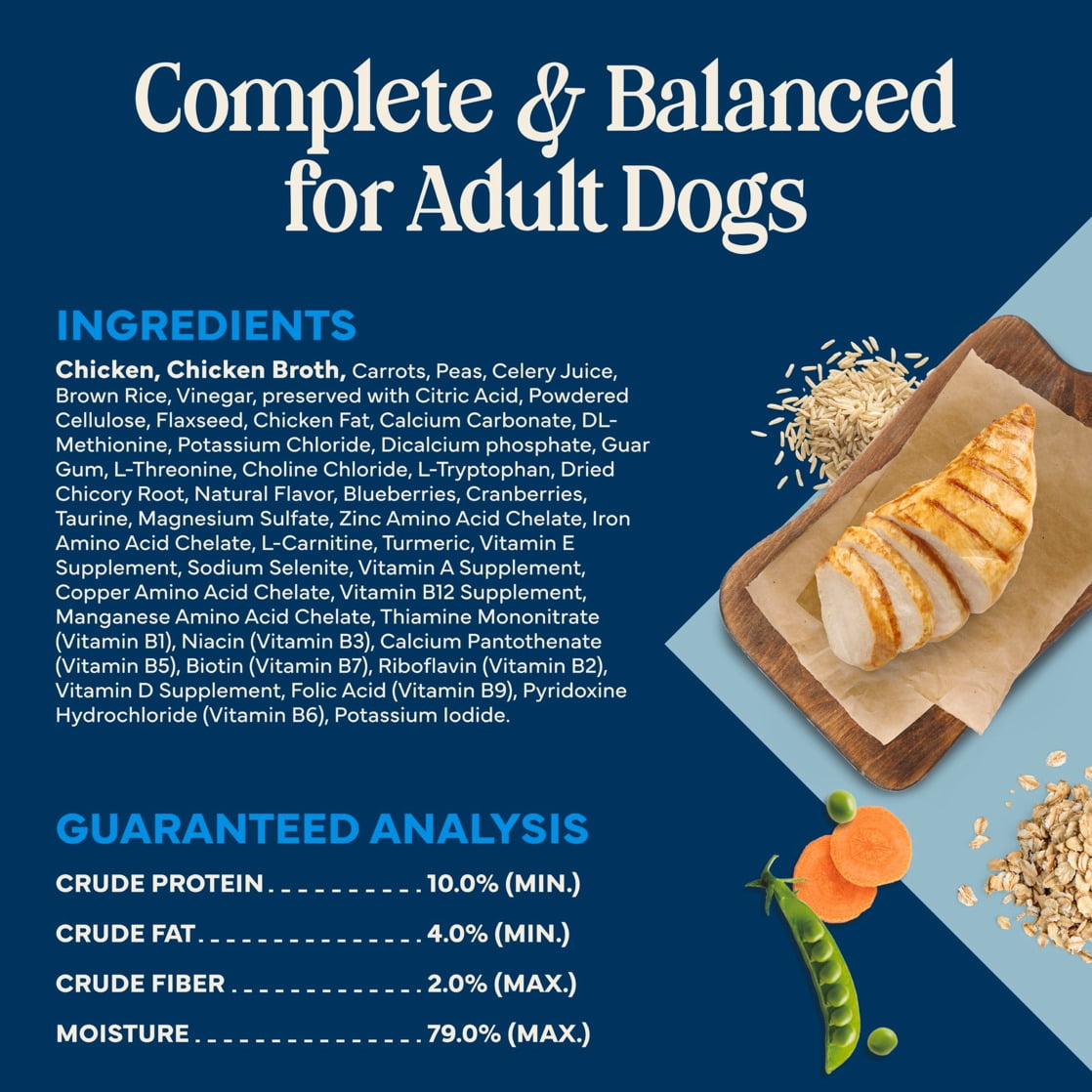 (4 pack) Blue Buffalo Love Made Fresh Dog Food, Refrigerated, Chunky Chicken Stew, 1-lb Tub