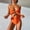 Orange, variant on VBVC One Piece Swimsuit for Women Bathing Suits Twist Front Cutout Adjustable Straps Ruched Swimwear