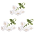 thumbnail image 4 of 3 PCS Knitted Flower Shape Pendant Hanging Ornament Lily of The Valley Pin Car Mirror White, 4 of 8