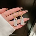 thumbnail image 2 of pendientes mujer pendientes verano 2022 pendientes originales y divertidos pendientes laPendientes de gota de cristal cuadrados para Mujer, joyería de boda de Color dorado brillante, aretes colgantes, 2 of 4