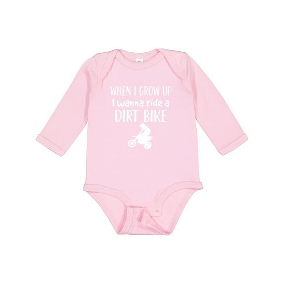 Inktastic Dirt Biking Motocross Future Dirt Biker Boys or Girls Long Sleeve Baby Bodysuit