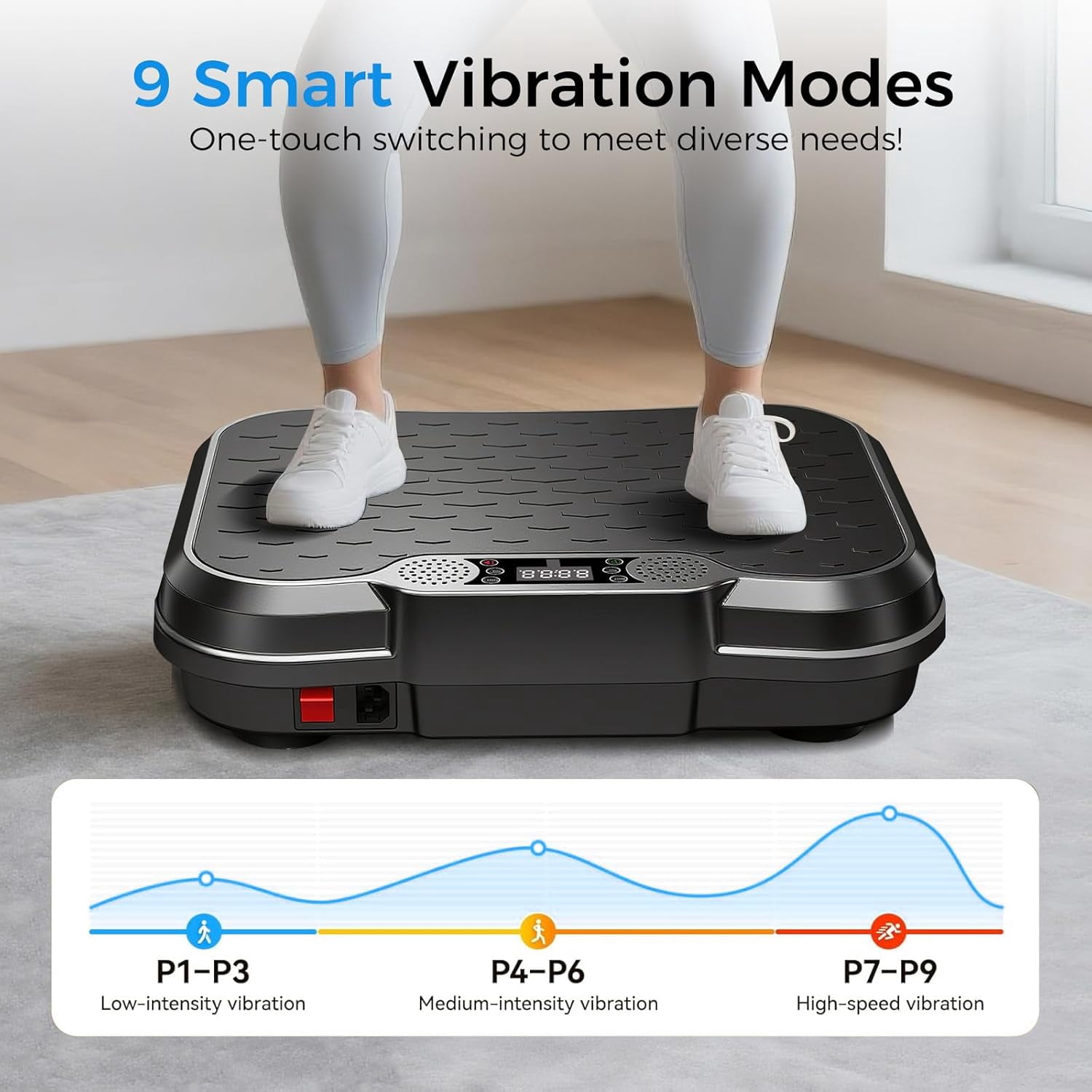 Vibration Plate Exercise Machine for Full Body Workout, Lymphatic Drainage & Weight Loss, 400 Lbs Capacity Fitness Platform with Remote