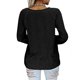 thumbnail image 3 of Mujer Top Cuello En V Linterna Manga Larga Encaje Moda Transpirable Casual Fit Blusa Negro XXL, 3 of 5