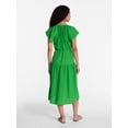 thumbnail image 3 of Time and Tru Women's and Women's Plus Double Cloth Midi Dress, Sizes XS-4X, 3 of 5