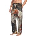 thumbnail image 6 of Salouo Vintage Floral White Horse Print Pajama Pants for Men, Lounge Pants Elastic Waistband Casual Men's sleepwear Loungewear Sleep Pajama Pant -X-Large, 6 of 7