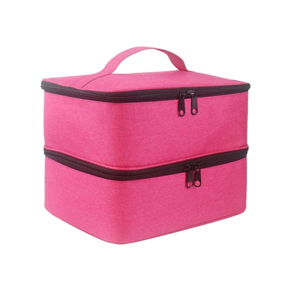 Soidarity Aspecto elegante: organice y almacene la colección de esmaltes de uñas con facilidad y bolsa de transporte para esmaltes de uñas. Juegos de manicura Rosa roja