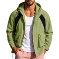 thumbnail image 6 of LVHAOGJOB Jackets for Men with Pockets Rain Jackets with Zipper Big and Tall Hiking Mens Coats Outdoor, 6 of 9