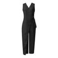 thumbnail image 4 of Women Solid Color V Neck Strap Romper - Casual Jumpsuit - High Waist Fashion - XS-XXXXXL Sizes, 4 of 4