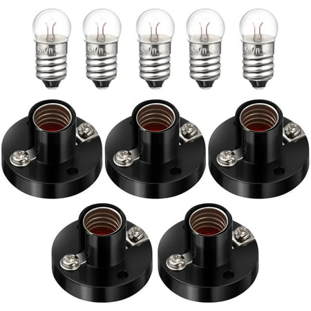 

Screw Lamp Holder Light Bulb Socket E10 Holders Black Receptacle Outlet Student