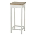 thumbnail image 5 of Comfy Cottage Pedestal Tables, Set of 2, Square Top, Fir Wood, Rustic Nut Brown Top, White Base, 31.5 and 25.5 Inches Tall, 5 of 5