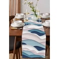 thumbnail image 4 of Ldtrchee Blue Pink Ombre Table Runner 70 Inches, Modern Geometric Moire Abstract Art Bed Runner Dresser Scarves Tabletop for Indoor Outdoor Parties/Ceremony/Banquet, 13" x 70", 4 of 8