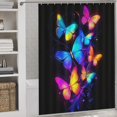 thumbnail image 2 of Dreamy Purple Butterfly Pattern Shower Curtain Modern Home Bathroom Bathtub Decor Waterproof Fabric with Hooks, 2 of 6