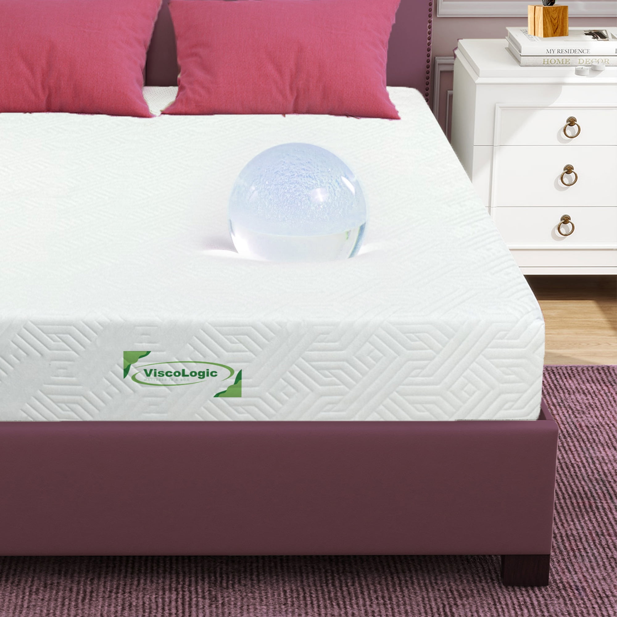 ViscoLogic Dream Luxury 10" King Gel Memory Foam Mattress for Cool Sleep Medium-Firm, CertiPUR-US®