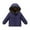 Dark Blue, variant on WhouRiu Infant Boy Puffy Coat Winter Warm Thickened Zipper Hooded Windproof Jacket Windbreaker Outerwear Black,Sized 18-24 M