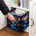 thumbnail image 5 of Fireflies Foldable Storage Containers Bins with Handle, 10.8"x10.5"x10.6", Large Capacity Storage Basket, 5 of 6