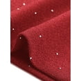 thumbnail image 5 of DARING DIVA Women's Mesh Glitter Round Neck Long Sleeve Sparkly Top M Red, 5 of 5