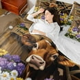 thumbnail image 4 of Castle Fairy Kawaii Cow Twin Bedding Sets 7-Piece for Children Teens Adults,Farmhouse Animal Bedding Comforter Set Microfiber,Chic Floral Flowers Daisy Breathable Sheet Sets,Lightweight Room Decor, 4 of 8