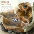 thumbnail image 5 of Alpine Corporation Tiered Leaf Tabletop Fountain, White LED Lights, 9 Inch Tall, 5 of 11
