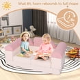 thumbnail image 2 of Costway Kids Modular Play Couch Play Set with Suede Fabric Cover High-Density Foam Pink, 2 of 10